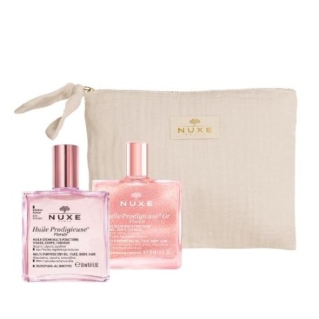 Cofanetto Nuxe contenente Huile Prodigieuse Florale 50 ml + Or Florale 50 ml + Pochette