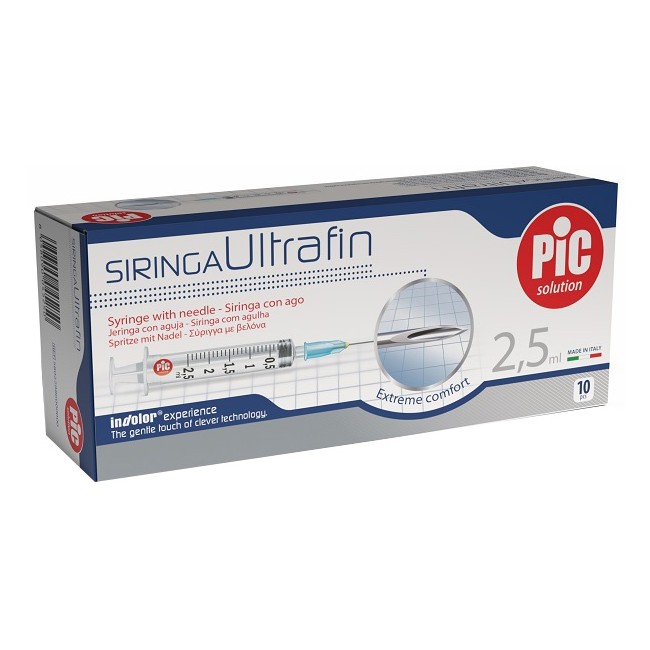 Siringa Ultrafin 2,5 Ml Gauge 23 1/4 10 Pezzi