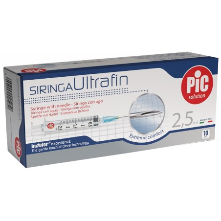Siringa Ultrafin 2,5 Ml Gauge 23 1/4 10 Pezzi