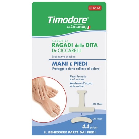 Timodore Cerotto Ragadi Dita Mani E Piedi 50x60 Mm 4 Pezzi + 50x10 Mm 4 Pezzi Timodore Cerotto Ragadi Dita Mani E Piedi 50x60 Mm 4 Pezzi + 50x10 Mm 4 Pezzi