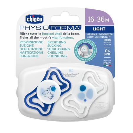 Chicco Succhietto Light Blu Silicone 16-36m 2 Pezzi Chicco Succhietto Light Blu Silicone 16-36m 2 Pezzi