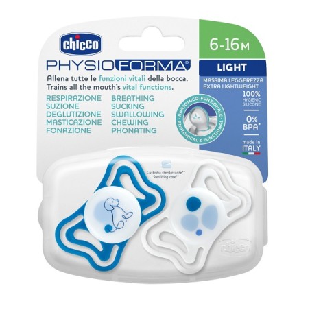 Chicco Succhietto Light Blu Silicone 6-16m 2 Pezzi Chicco Succhietto Light Blu Silicone 6-16m 2 Pezzi