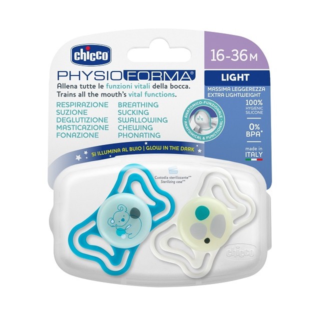 Chicco Succhietto Light Lumi Silicone 16-36m 2 Pezzi Chicco Succhietto Light Lumi Silicone 16-36m 2 Pezzi