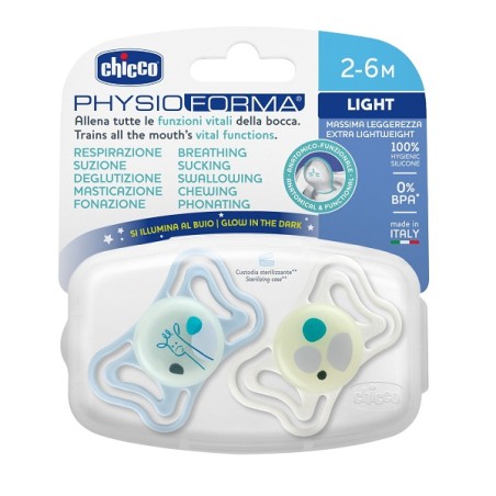Chicco Succhietto Light Lumi Silicone 2-6m 2 Pezzi Chicco Succhietto Light Lumi Silicone 2-6m 2 Pezzi