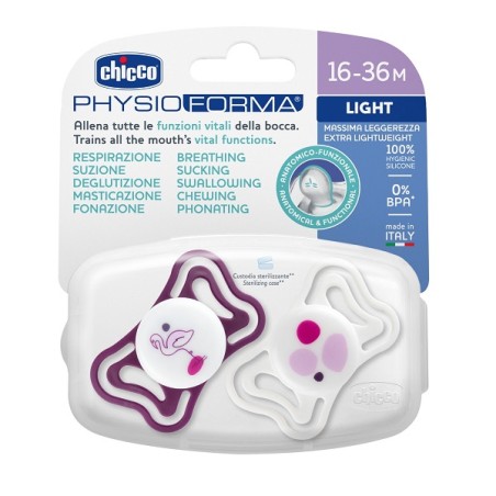 Chicco Succhietto Light Rosa Silicone 16-36m 2 Pezzi Chicco Succhietto Light Rosa Silicone 16-36m 2 Pezzi