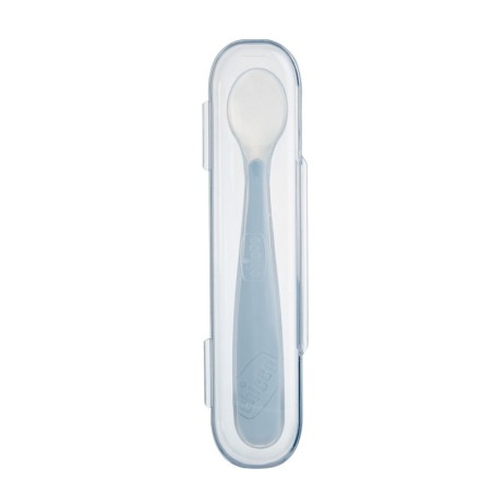 Chicco Softly Spoon Cucchiaio Morbido In Silicone Grigio 6m+ Con Custodia Chicco Softly Spoon Cucchiaio Morbido In Silicone Grigio 6m+ Con Custodia