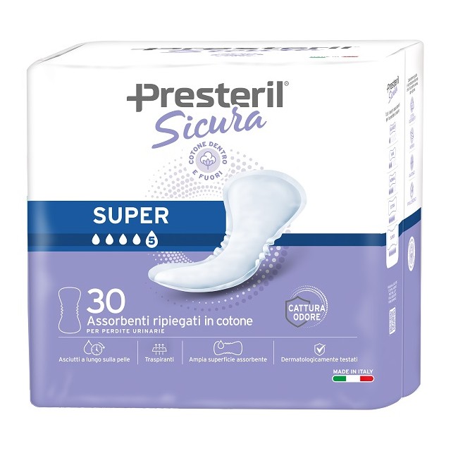 Presteril Sicura Assorbente Incontinenza Super 30 Pezzi