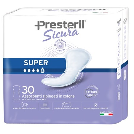 Presteril Sicura Assorbente Incontinenza Super 30 Pezzi