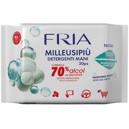 Fria Milleusipiu' Detergenti Mani 70% Alcol Effetto Igienizzante 20 Pezzi
