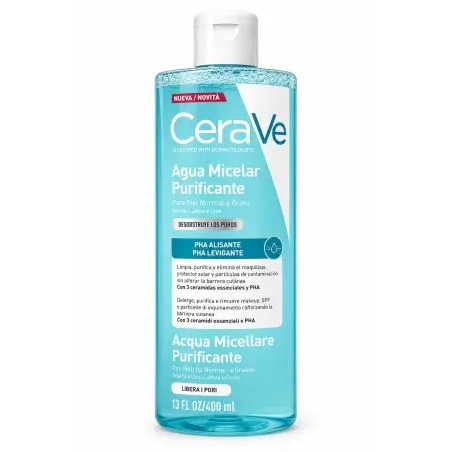 Flacone da 400 ml di Cerave Acqua Micellare Struccante Purificante