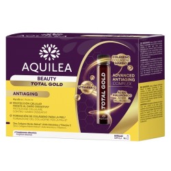 Confezione da 14 fialette di Aquilea Beauty Total Gold Integratore Anti-Invecchiamento.
