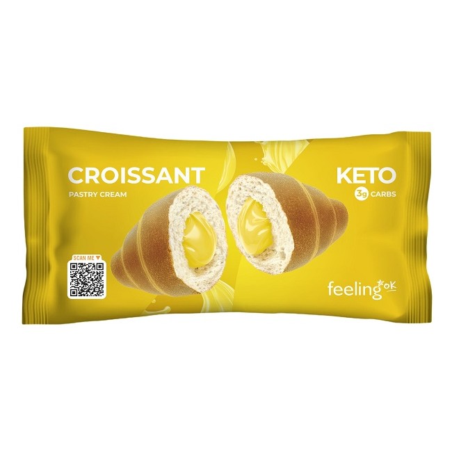 Feeling Ok Croissant Con Crema Pasticcera Per Dieta Low Carb 50 Grammi