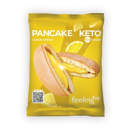 Confezione con 1 pancake al limone della dieta chetogenica Feeling Ok.