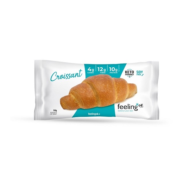 Confezione da 50 grammi con un cornetto Feeling Ok Optimize per dieta chetogenica.