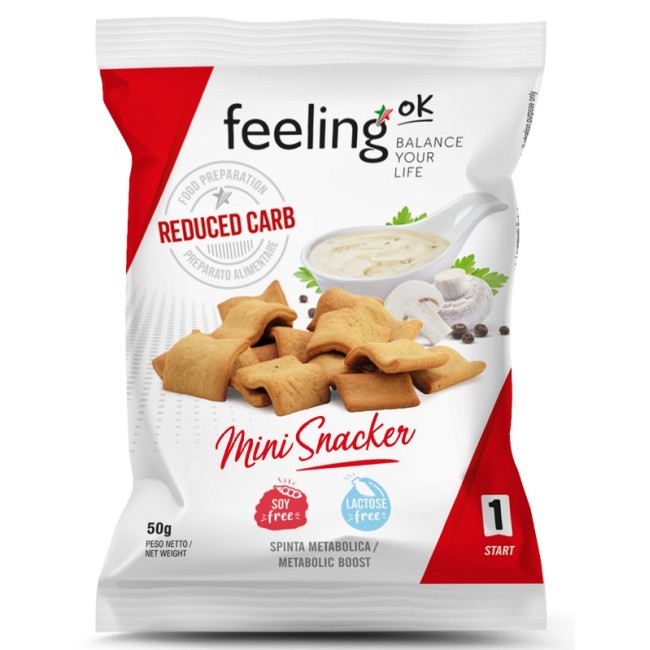 Confezione da 50 grammi di Feeling Ok Crackers Natural Start Per Alimentazione Chetogenica.