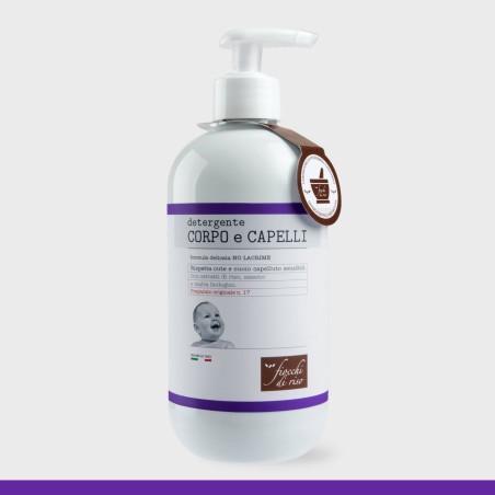 Flacone da 750 ml di Fiocchi di Riso Detergente Delicato Corpo e Capelli.