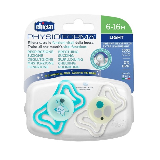 Chicco Succhietto Light Lumi Silicone 6-16m 2 Pezzi Chicco Succhietto Light Lumi Silicone 6-16m 2 Pezzi