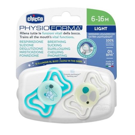 Chicco Succhietto Light Lumi Silicone 6-16m 2 Pezzi Chicco Succhietto Light Lumi Silicone 6-16m 2 Pezzi