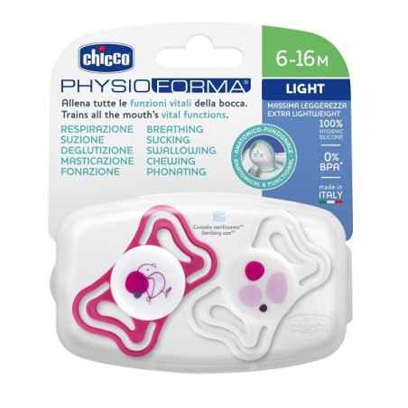 Chicco Succhietto Light Rosa Silicone 6-16m 2 Pezzi Chicco Succhietto Light Rosa Silicone 6-16m 2 Pezzi