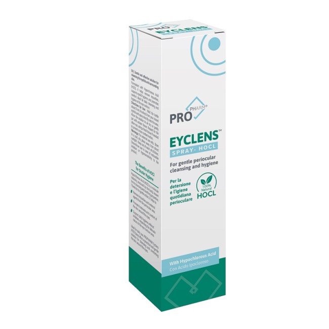 Flacone spray da 100 ml di Eyclens Spray Hocl Soluzione di Pulizia per Palpebre