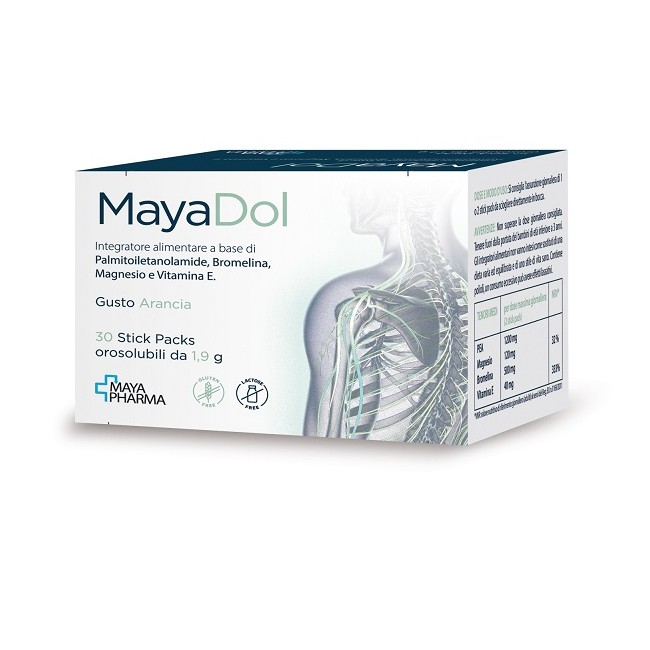 Mayadol 30 Stick Packs Orosolubili Da 1,9 G Gusto Arancia Senza Glutine Senza Lattosio Mayadol 30 Stick Packs Orosolubili Da 1,9 G Gusto Arancia Senza Glutine Senza Lattosio