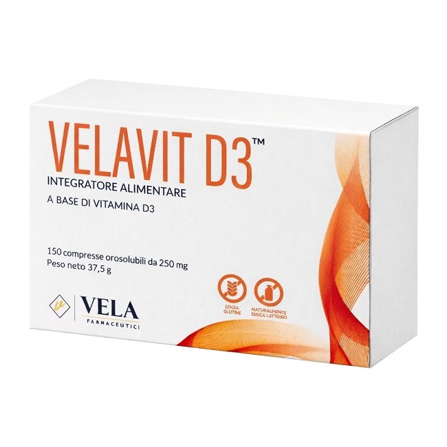 Velavit D3 150 Compresse Orosolubili 250 Mg Senza Glutine Naturalmente Privo Di Lattosio Velavit D3 150 Compresse Orosolubili 250 Mg Senza Glutine Naturalmente Privo Di Lattosio