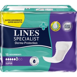 Pannolone Per Incontinenza Lines Specialist Derma Protection Sagomato Anatomico Super 15 Pezzi