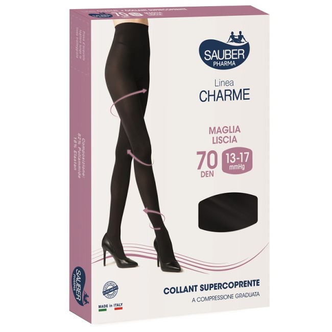Sauber Charme Collant Supercoprente 70 Denari Nero 1