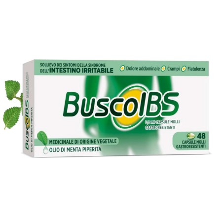 Confezione risparmio da 48 capsule di Busco IBS Farmaco Per La Sindrome Dell'Intestino Irritabile.