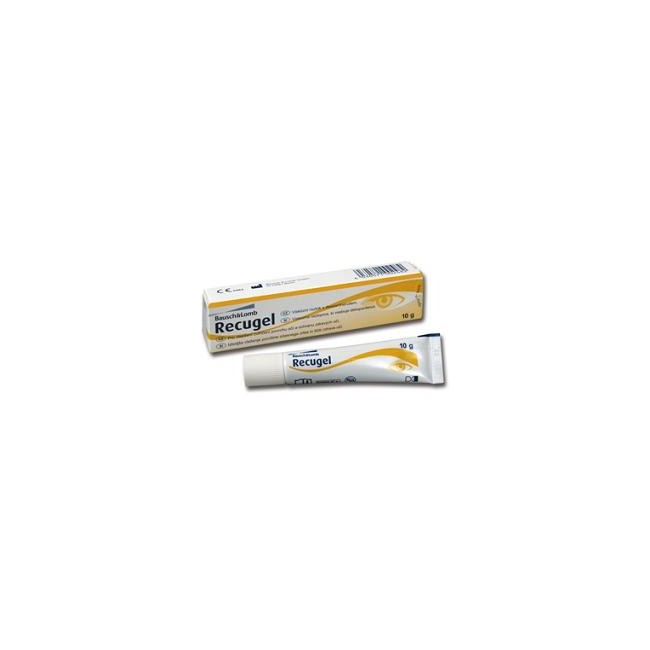 Tubo da 10 grammi di Recugel, gel oculare per occhi secchi e irritati. Tubo da 10 grammi di Recugel, gel oculare per occhi secchi e irritati.