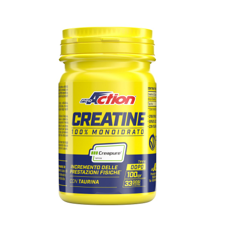 Confezione da 100 compresse di ProAction Creatine, integratore per aumentare forza e massa muscolare.