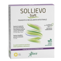 Confezione da 14 bustine di Aboca Sollievo Soft Integratore Per La Regolarità Intestinale.