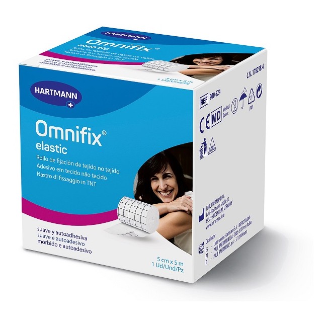Omnifix Elastic Nastro Di Fissaggio Tessuto Non Tessuto M5x5cm