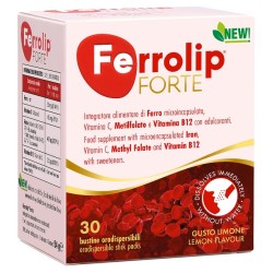 Ferrolip Forte 30 Bustine Orodispersibili Gusto Limone Con Edulcoranti New