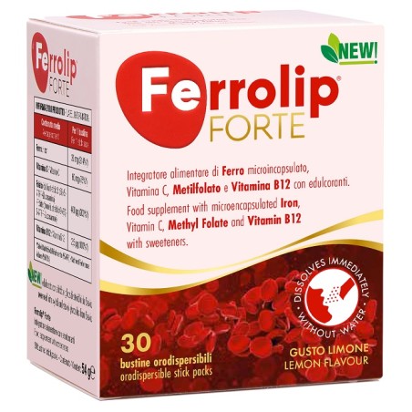 Ferrolip Forte 30 Bustine Orodispersibili Gusto Limone Con Edulcoranti New Ferrolip Forte 30 Bustine Orodispersibili Gusto Limone Con Edulcoranti New