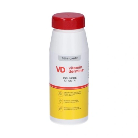 Flacone da 100 grammi di Vitamindermina Polvere Di Seta Trattamento Per La Cura Ed Il Benessere Della Pelle. Flacone da 100 grammi di Vitamindermina Polvere Di Seta Trattamento Per La Cura Ed Il Benessere Della Pelle.