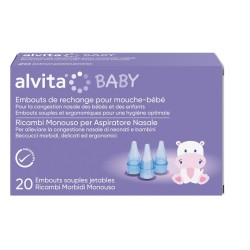 Alvita Ricambi Morbidi Monouso Aspiratore Nasale 20 Pezzi