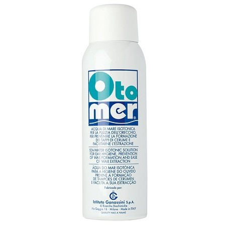 Flacone da 100 ml di Otomer, soluzione isotonica per la pulizia dell'orecchio.