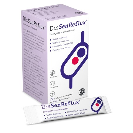 Confezione da 20 stickpack di Dissenreflux Integratore Per Favorire Il Benessere Gastrico.