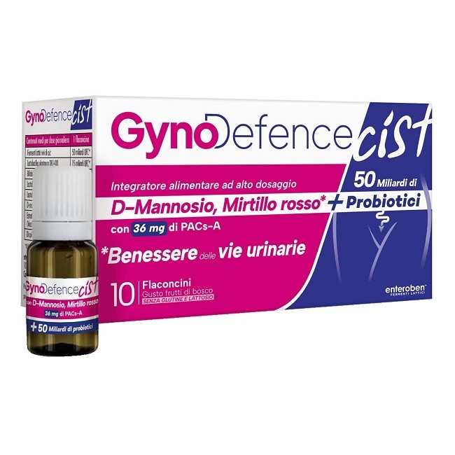 Enteroben - Gyno Defence Cist 50 Miliardi 10 Flaconcini 10 Ml Gusto Frutti Di Bosco Senza Glutine Senza Lattosio Con Zucchero Con Edulcorant-image