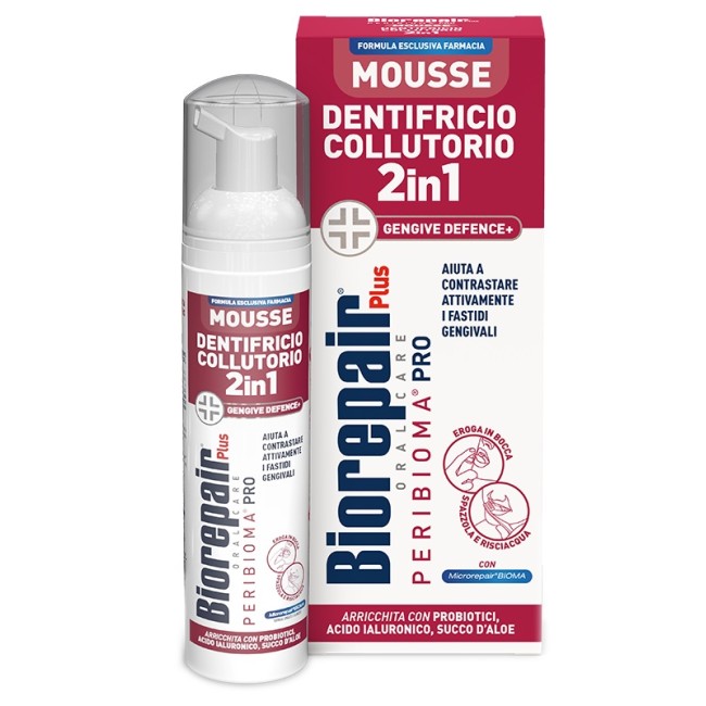 Biorepair Plus Mousse Dentifricio Collutorio 2 In 1 Gengive 80 Ml