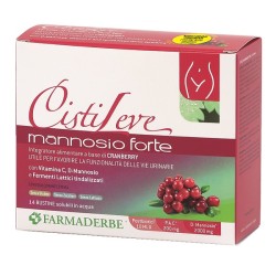 Cistileve Mannosio Forte 14 Bustine Da 3 G Aroma Naturale Frutti Rossi Con Edulcorante Stevia Senza Zuccheri Senza Glutine Senza