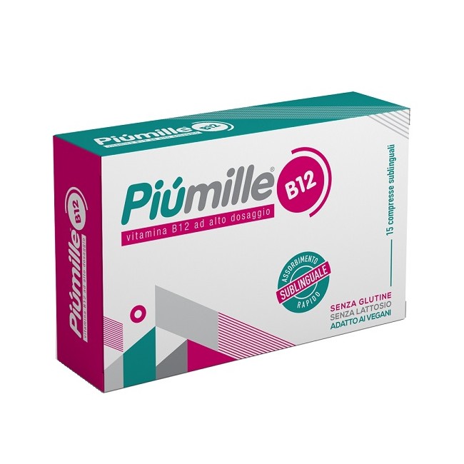 Piumille B12 15 Compresse Sublinguali 0,080 G Senza Glutine Senza Lattosio Con Edulcorante