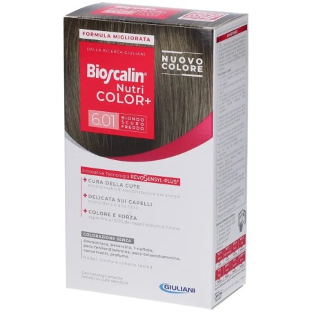 Bioscalin Nutri Color+ 6,01 Biondo Scuro Freddo Crema Colorante 40 Ml + Rivelatore Crema 60 Ml + Shampoo 12 Ml + Balsamo 12 Ml + Bioscalin Nutri Color+ 6,01 Biondo Scuro Freddo Crema Colorante 40 Ml + Rivelatore Crema 60 Ml + Shampoo 12 Ml + Balsamo 12 Ml +