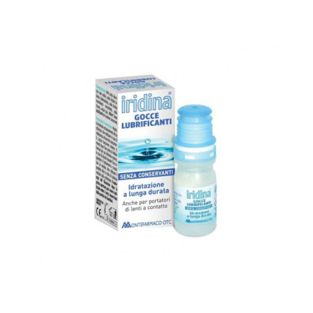Flacone multidose da 10 Ml di Iridina collirio idratante per secchezza oculare.