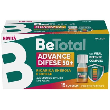 Betotal Advance Difese 50+ 15 Flaconcini Da 7 Ml Aroma Naturale Arancia Con Edulcoranti Senza Zuccheri Senza Glutine Naturalment