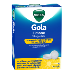 Vicks Gola 24past 5+1mg Limone