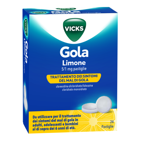 Vicks Gola 24past 5+1mg Limone Vicks Gola 24past 5+1mg Limone