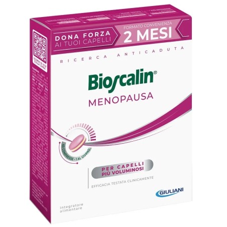 Confezione da 60 compresse di Bioscalin Menopausa Integratore Anticaduta Per Rinforzare I Capelli Della Donna. Confezione da 60 compresse di Bioscalin Menopausa Integratore Anticaduta Per Rinforzare I Capelli Della Donna.
