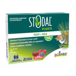 Confezione da 36 pastiglie di Stodal Plants Frutti Rossi Integratore Per La Salute Respiratoria Di Naso E Gola.